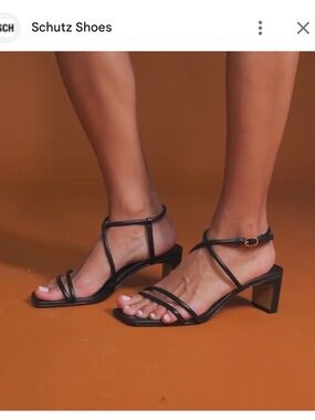 SCHUTZ Strappy Block Heel Sandals in Black